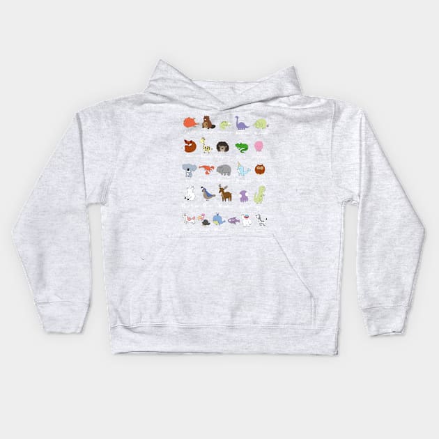 Animal Alphabet Kids Hoodie by ptdoodles